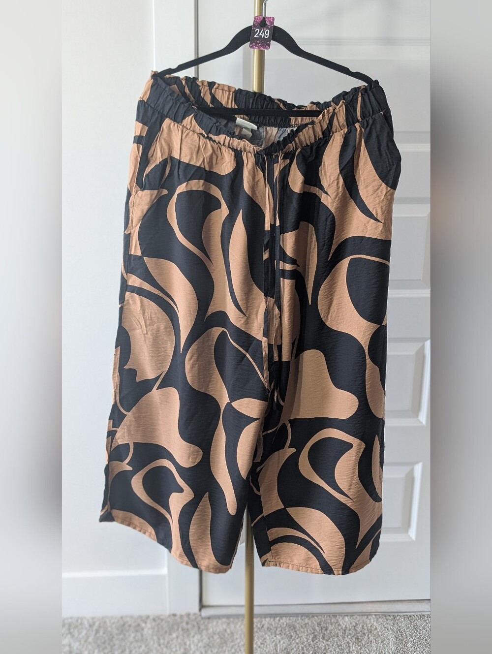 249 Ava & Viv Black Tan Wide Leg Pants Size 1X